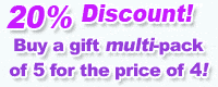 Buy a Gift Set of 5 for the price of 4 - thats 20% price discount